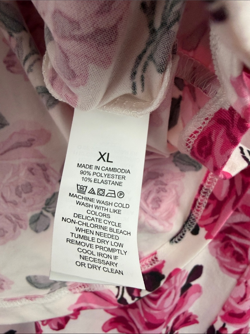 Kate Spade Pink Rose Floral Pajama Set Black Trim XL - Picture 4 of 11